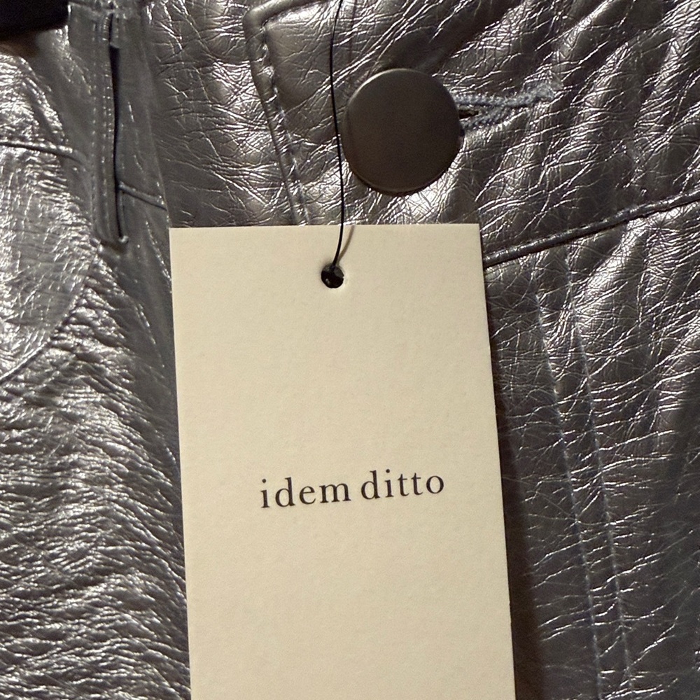 Shiny Silver Pants by Idem Ditto women’s size medium straight legs soft interior - Picture 8 of 11